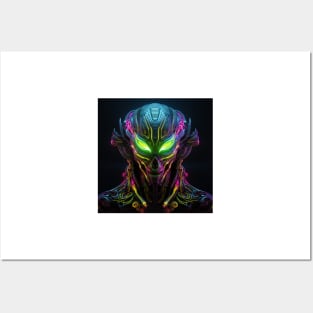 Alien Neon Art 5 Posters and Art